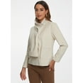 thumbnail image 3 of DARING DIVA Women's Double Breasted Outwear Fashion Overcoat with Scarf Beige M, 3 of 6