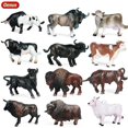 thumbnail image 1 of 4pcs/set Miniatures Pasture Animals Cattle Model Cows Bull Bison Cognition Toys Fairy Garden Decor Action Figures Children Gift4pcs B He Qiyong unisex, 1 of 1