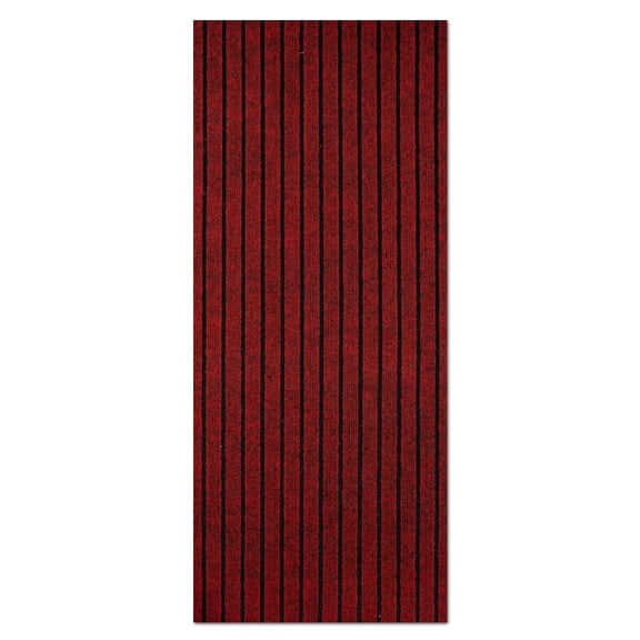 Morefany Runner Rugs Outdoor Indoor Area Rug with Rubber Backing Non Slip Carpet Custom Size Mat for Hallway Entryway Kitchen Garage Laundry Striped Red 3' x 10'