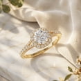 thumbnail image 6 of Rosec Jewels IGI Certified Lab Grown Diamond Engagement Ring with Halo - 0.9 Carat - E-VS1 Quality - Split Shank Ring for Women, 10K Yellow Gold, US 9.50, 6 of 8