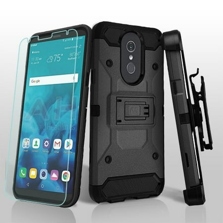 - LG Stylo 4 Phone Case Combo TUFF Hybrid Impact Armor Rugged TPU Dual Layer Hard Protective Cover Belt Clip Holster with Screen Protector Black Phone Case for LG Stylo 4