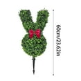 thumbnail image 2 of 21.6'' Artificial Bunny Shaped Topiary Trees with Ground Spike, Outdoor Indoor Boxwood Topiary Ball Bushes Potted Shrubs Front Porch Decor Outside Garden, 2 of 3