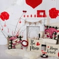 thumbnail image 3 of Valentine's Day Pillow Covers Decoration Kisses Hugs Love Heart Decor Anniversary Wedding Cushion Case Farmhouse Decoration for Sofa Couch 18 inch x 18 inch 4 Pcs, 3 of 10