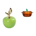 thumbnail image 1 of Estatua,Escultura de fruta artificial,estatua y artesanía,Colección de figuras de cerámica para decoración del hogar,Plato de dulces,Plato de dulces de vidrio con tapa Tarro de dulces, 1 of 8
