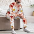 thumbnail image 7 of Naloa Daisy and Ladybug Men’s Pajamas Set - Long Sleeve Button Down Sleep Shirt and Pajama Bottoms Sleepwear Set-Small, 7 of 7