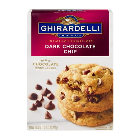 (3 Pack) Ghirardelli Premium Cookie Mix, Dark Chocolate Chip, 16.75oz