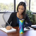 thumbnail image 2 of Colorful Rainbow 20 Oz Skinny Tumbler with Lid and Straw - Double Wall Vacuum Insulated Tumbler- Insulated Travel Coffee Mug, 2 of 7