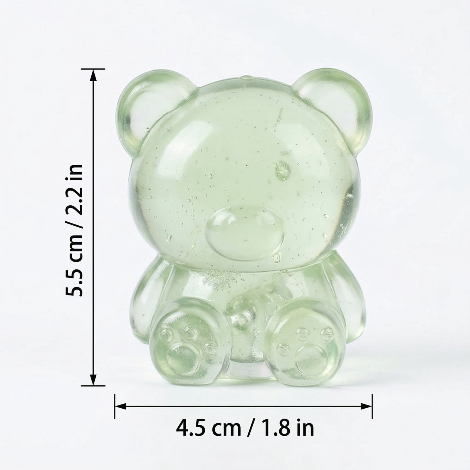 Bear Squishy Stress Ball 4Pcs - Transparent Gummy Bear Squeeze Doll, Super Soft Teddy Bear Stress Relief Fidget, Decompression Sensory Squeeze Ball