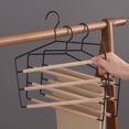 thumbnail image 2 of 1Set Pants Hanger Space Saving Trousers Racks 3-tier Rectangular Wooden for Home Use, 2 of 9