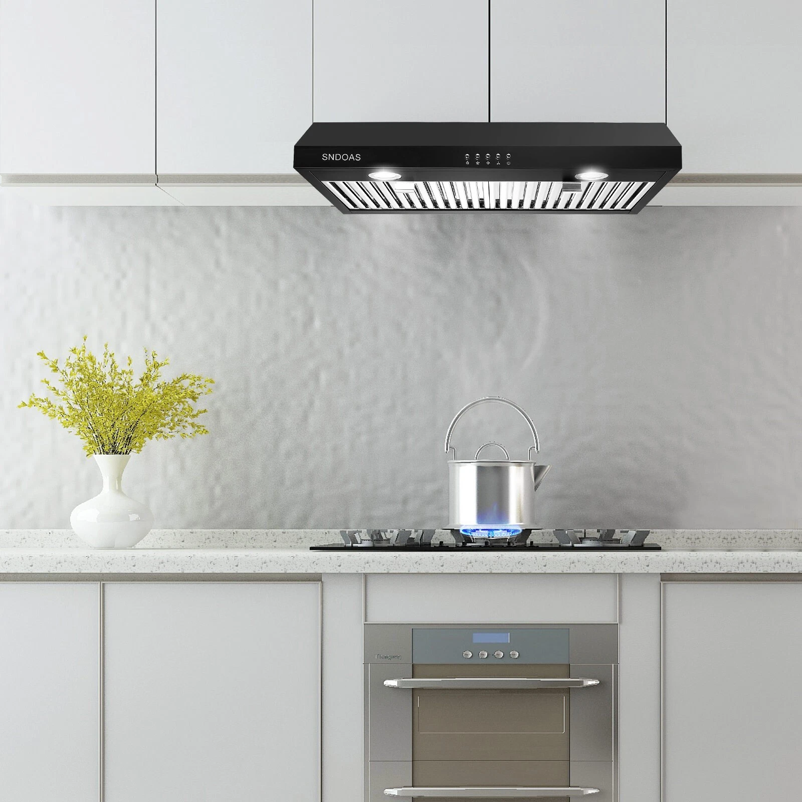 Range Hood 30 inch Under Cabinet Vent Hood 600 CFM Stainless Steel 3-Speed Strong Air-flow KITCHEN RANGE HOOD