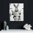 thumbnail image 4 of COMIO  Funny Bathroom Decor Cute Rabbit Reading Newspapers in the Toilet Canvas Print Pictures Animals Posters Wall Art for Room Bathroom Home Decoration, 4 of 4