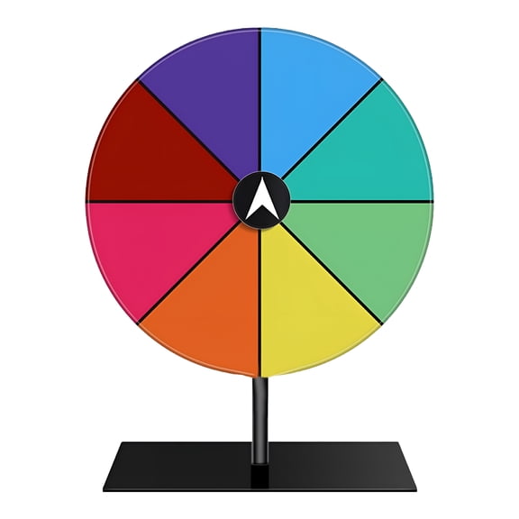 CYFW Prize Wheel Carnival Game, Acrylic Editable Roulette Spinner, Red Prize Wheel with Stand for Carnival Party Game Editable Rotating Table Roulette Spinner