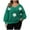 Green, variant on HAiming Womens Plus Size Sweater Casual Loose V Neck Long Sleeve Drop Shoulder Flower Graphic Pullover Knit Tops