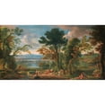 thumbnail image 3 of Circle of Andrea Locatelli 14x9 Black Modern Framed Museum Art Print Titled - Landscape with the Preaching of St John the Baptist, 3 of 5