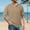Khaki, variant on Men's Long Sleeve Base Layer Shirt Half Button Round Neck Casual Exercise Top Polyester Solid Color Outdoor Wear White 3XL