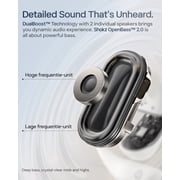 SHOKZ New OpenFit 2+ Open-Ear Headphones, Dolby Audio Enabled, Comfortable Earbuds with Soft Ear Hooks, 48H Playtime, IP55 Water-Resistant, USB-C Fast Charging, Wireless Charging, Gray