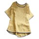 thumbnail image 1 of Gibobby Playera de Manga Corta con Cuello Redondo Blusa básica fiesta con cuello redondo para mujer(Amarillo,G), 1 of 5