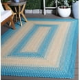 thumbnail image 4 of SAFAVIEH Braided Neville Bordered Machine Washable Reversible Area Rug, Blue/Beige, 5' x 5' Square, 4 of 15