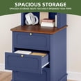 thumbnail image 5 of Uforic 71" Tall Bookcases with 3 Drawers& 4 Shelves, Storage bookshelf Display Shelf for Home Office, Blue, 5 of 9