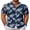 Dark Blue Palm Leaves, variant on Mens Summer Shirts Floral Hawaiian Shirts Short Sleeve Casual Beach Wear Clothing
