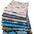 thumbnail image 3 of Lefu 8pcs Handmade Splicing Of Fish Fabrics Pure Cotton Twill Printed Fabric, 3 of 8