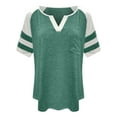thumbnail image 3 of Summer Plus Size Ladies Summer Tops Clearance Women‘s Plus-Size Tops For Women Summer V Neck T Shirts Color Block Raglan Tees V Neck Tshirt Women on Clearance, 3 of 4