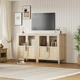 thumbnail image 6 of Sideboard Buffet Cabinet with 2 Glass Doors, 29" Large Buffet Cabinet with Storage, Modern Farmhouse Storage Cabinet Table for Kitchen Dining Room, Living Room, 6 of 8