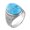 Blue, variant on Oval Gemstone Rings for Men 20MM Hammered Dot Textured Stainless Steel Vintage Punk Gothic Statement Personalized Gift Jewelry Silver Plated Blue 8