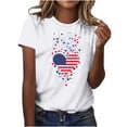 thumbnail image 4 of Weiqiqre Womens Tops American Flag Shirt Women Patriotic Shirts 4th of July Flag Heart Graphic T-Shirts Short Sleeve USA Tee Tops, 4 of 6