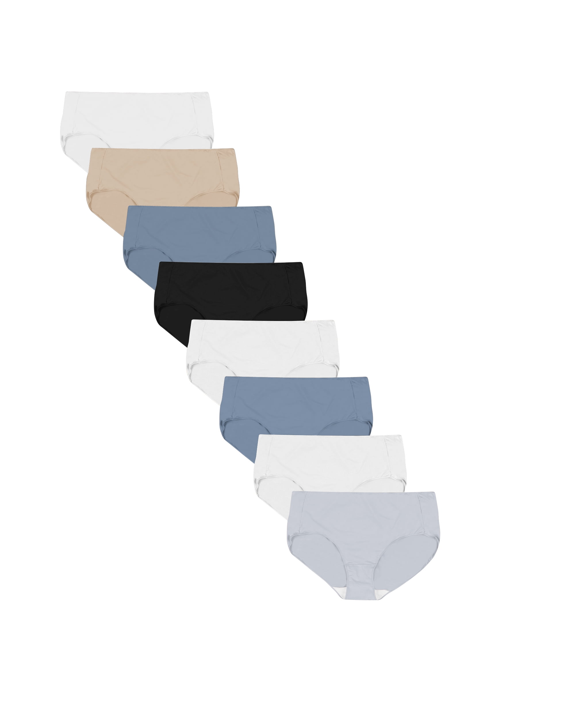 Just My Size Women's SUPER VALUE Assorted Microfiber Brief, 6+2 Bonus Pack