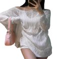 thumbnail image 2 of Women Punk Gothic Oversized Sweaters Spring Winter Hollow Out Tops Grunge Clothes y2k Knitted Pullovers, 2 of 6