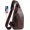 Dark Brown, variant on Men Sling Bag Anti Bag Small Leather Crossbody Sling Backpack with USB Charge Port Black