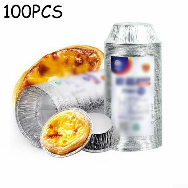 100Pcs Aluminum 3" Foil Tart Pan Disposable Mini Pot Pie Bake Plate Tin