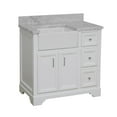 thumbnail image 6 of Zelda 36" Farmhouse Bathroom Vanity with White Cabinet and Carrara Marble Top, 6 of 6