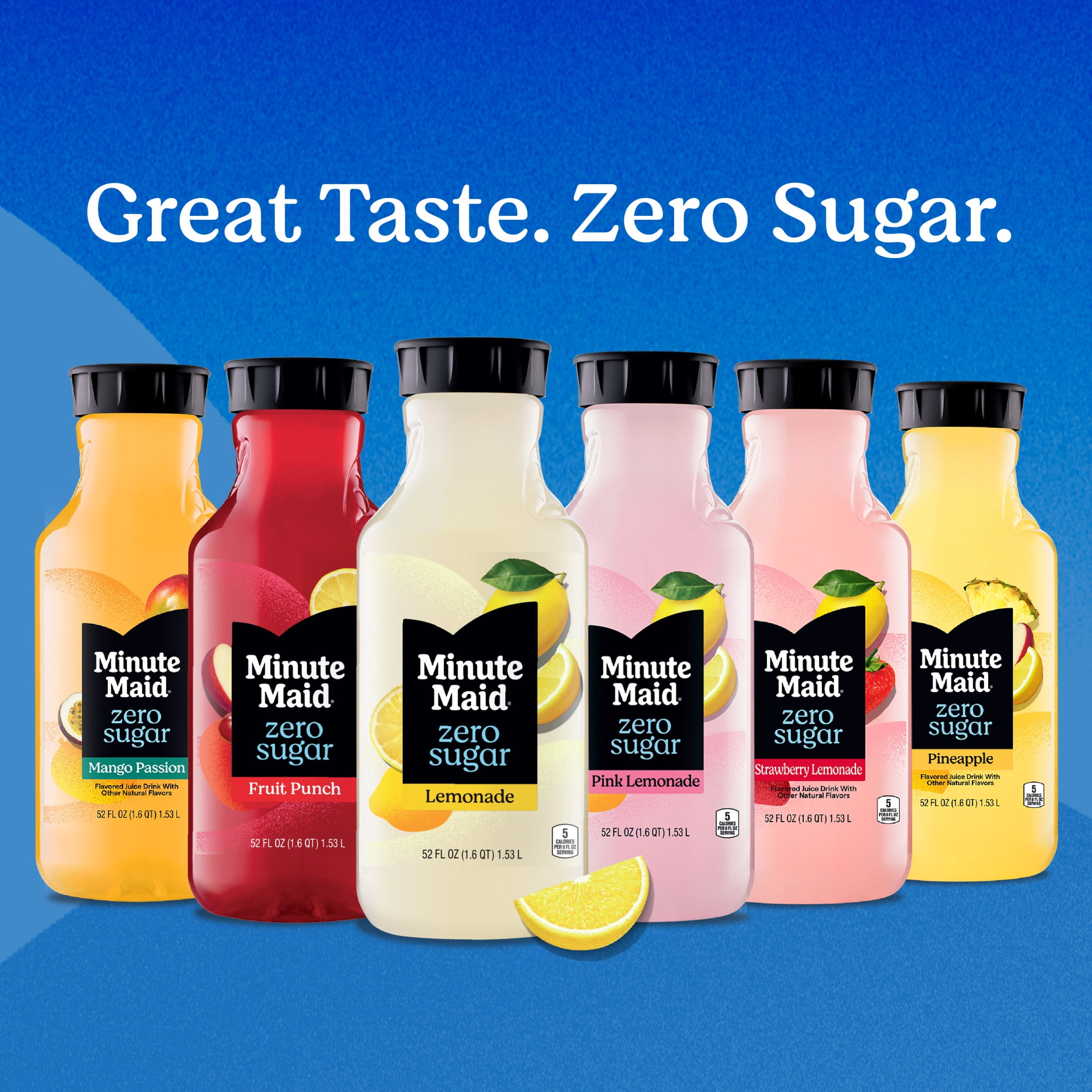 Minute Maid Zero Sugar Fruit Punch Juice, 52 fl oz Bottle (Pack of 6)