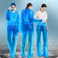 thumbnail image 3 of Conjunto de 20 piezas de impermeables transparentes desechables con capucha para adultos FLhrweasw Para estrenar, 3 of 6
