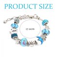 thumbnail image 3 of Pulsera de dijes europeos chapados en oro para mujeres y niñas, brazalete de cristal con forma de corazón de diamante, 3 of 6