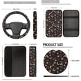 thumbnail image 5 of Uorisanigo Flower Moon 18 Packs Car Seat Cover Set with Armrest Cushion Headrest Covers Shift Knob Covers Handbrake Safety Seat Belt Pads Steering Cover Coasters Keyring for SUV Truck Sedan, 5 of 7