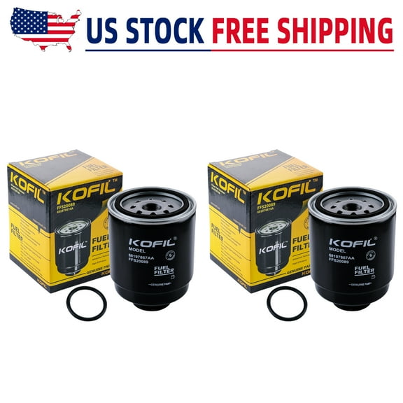 2pcs 68197867AA Diesel Filter Fuel Filter Water Separator, Replacement for Ram 2500 3500 4500 5500 6.7L 2013-2018 Diesel Engine, Replaces 68197867AB FS20089 WF10112 PS11937