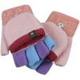 thumbnail image 1 of Kid Toddler Magic Winter Wool Knit Mitten Convertible Flip Top Fingerless Gloves, 1 of 4