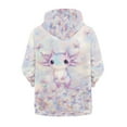thumbnail image 2 of Chririnla Bling Flower Axolotl Youth Athletic Sweatshirt Zip Up Hooded Long Sleeve with Pockets Sports Jacket for Gym Size 6-9, 2 of 7