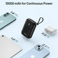 thumbnail image 3 of 10000mAh Mini Power Bank with Cables, 20W Fast Charging Portable Phone Charger Compatible for iPhone & Android, 3 of 7