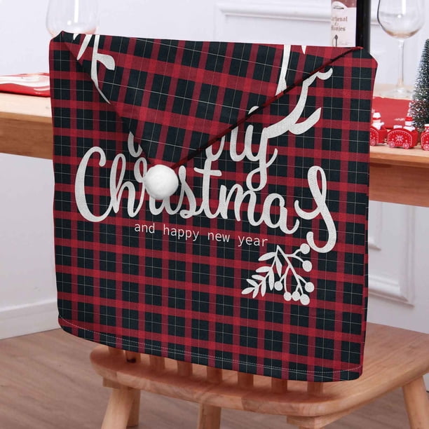 Fundas para sillas, fundas para sofá, fundas decorativas navideñas para sillas, fundas cortas para respaldo de silla, fundas de la serie Santa Claus
