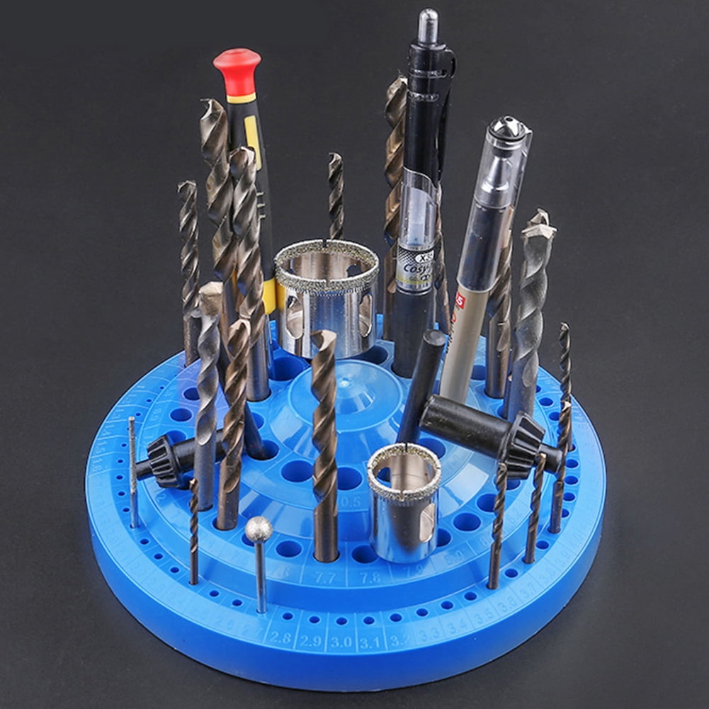 100Hole Round Shape Drill Bit Storage Organizer Bore Case, Stand, and