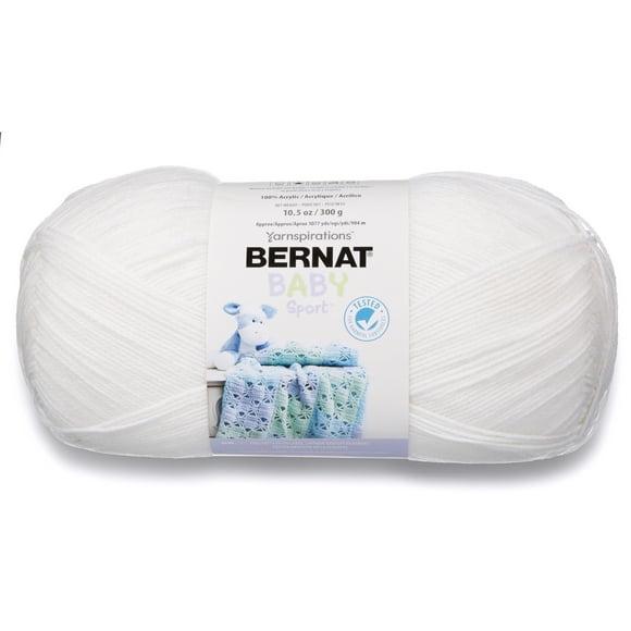 Bernat® Baby Sport bb™ #3 DK (Light) Acrylic Yarn, White 10.5oz/300g 1077 Yards