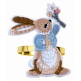 thumbnail image 2 of Easter Napkin Rings, Easter Bunny Design, Blue and Brown, Set of 4, 2 of 5