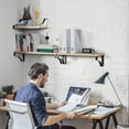 thumbnail image 5 of Floating Shelves Solid Wood Textures Triangle Bracket Design For Bedroom, Bathroom, And Office (Set Of 3), 5 of 5