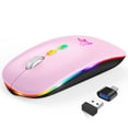 thumbnail image 1 of Ratón inalámbrico HOTLIFE LED Slim Recargable Bluetooth Rosa, 1 of 7