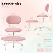 Pinmoco Adjustable Height Ergonomic Adhd Chair, Meditation Chair with Lumbar Support, Home Office Chair, Blush Pink