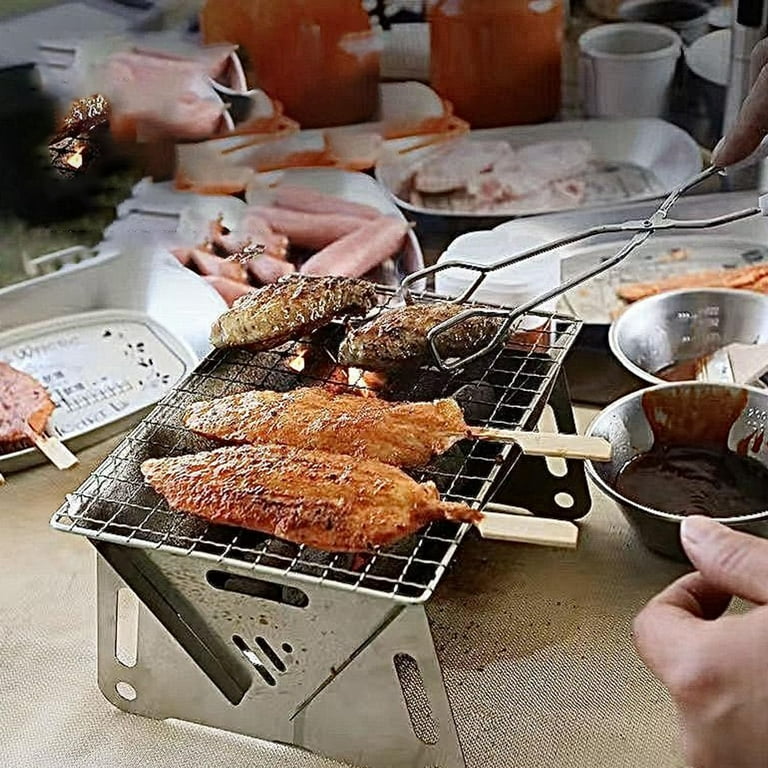 2025 New Slot Grill - Collapsible BBQ Grill for Easy Storage Steel, Slot Gr-ill BBQ Collapsible, For Outdoor Backpacking Hiking Camp Oven Burning Camping
